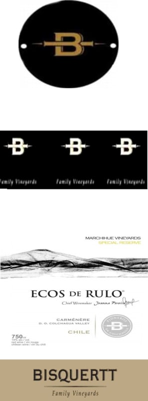 Vina Bisquertt Ecos de Rulo Special Reserve Carmenere 2014 Front Label