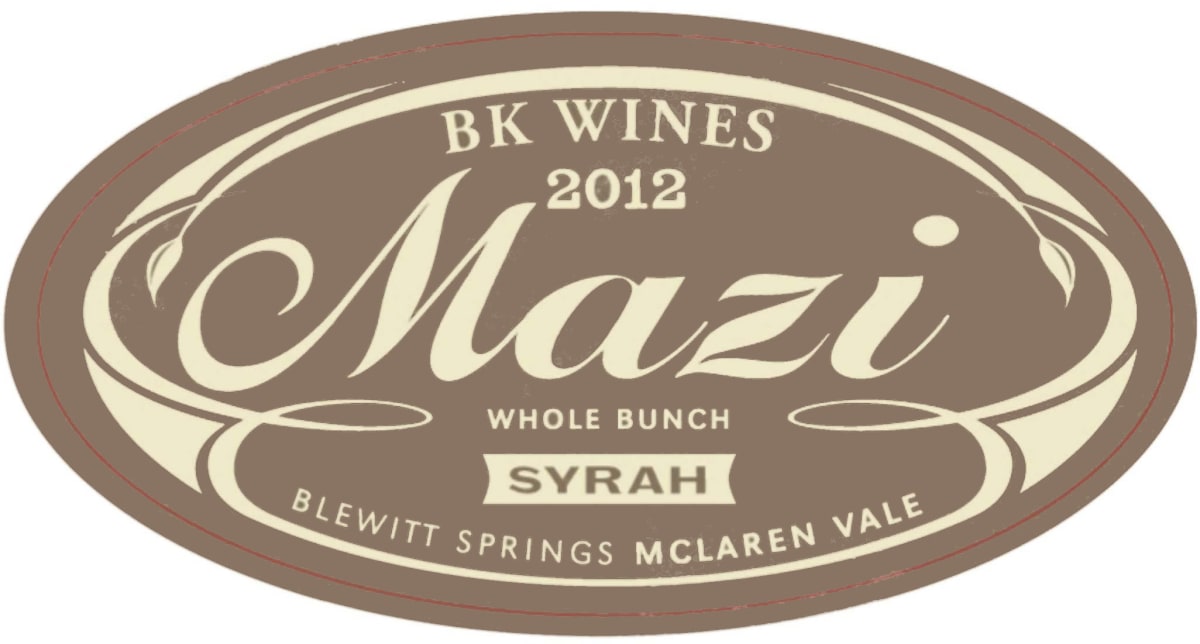 BK Wines Mazi Syrah 2012 Front Label