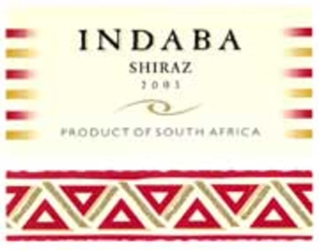 Indaba Shiraz 2003 Front Label