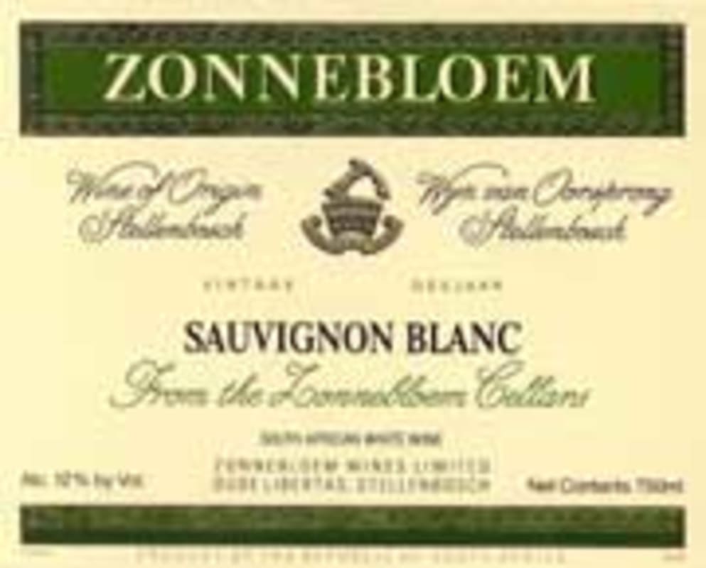 Zonnebloem Sauvignon Blanc 2002 Front Label