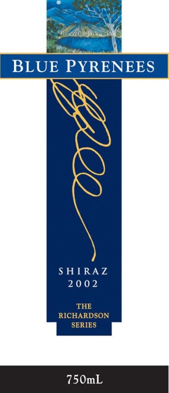 Blue Pyrenees Richardson Series Shiraz 2002 Front Label