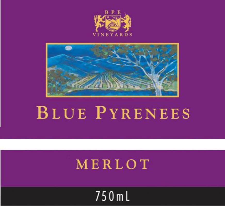 Blue Pyrenees Merlot 2013 Front Label
