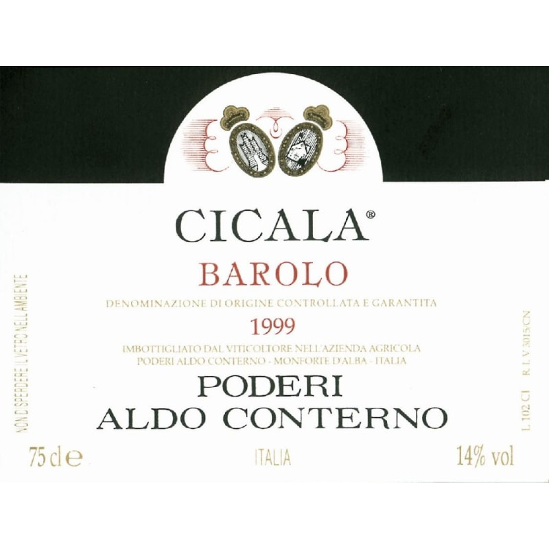 Aldo Conterno Barolo Cicala 1999 Front Label