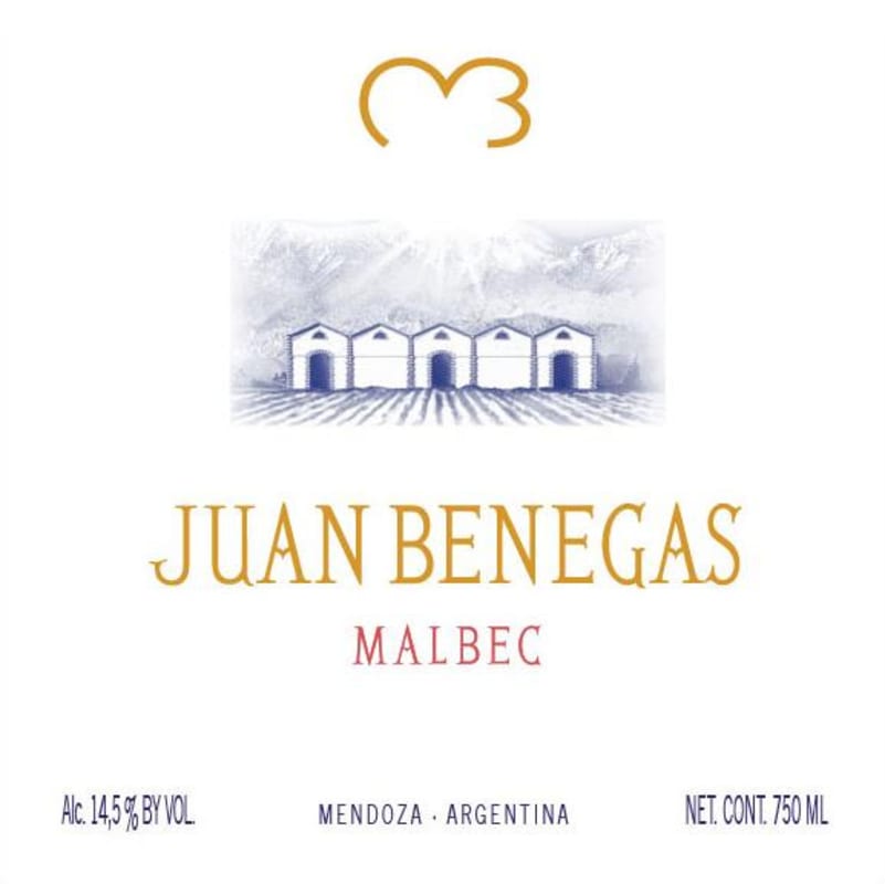 Bodega Benegas Juan Benegas Malbec 2015 Front Label