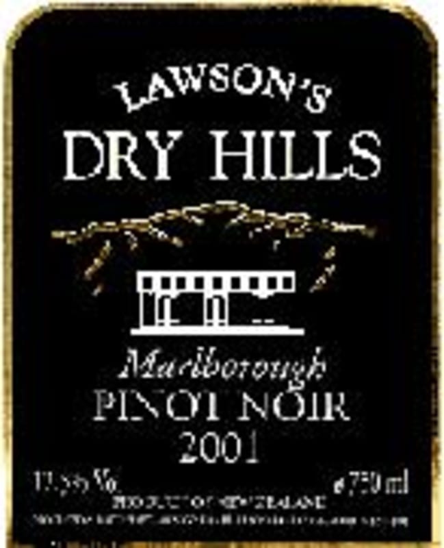 Lawson's Dry Hills Pinot Noir 2001 Front Label