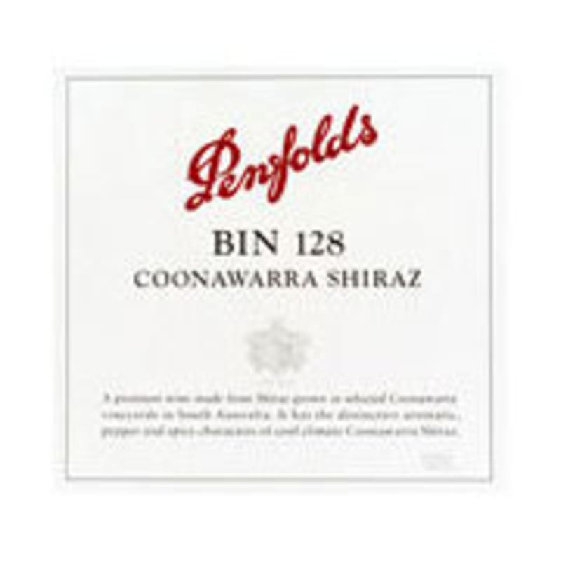 Penfolds Bin 128 Coonawarra Shiraz 2001 Front Label