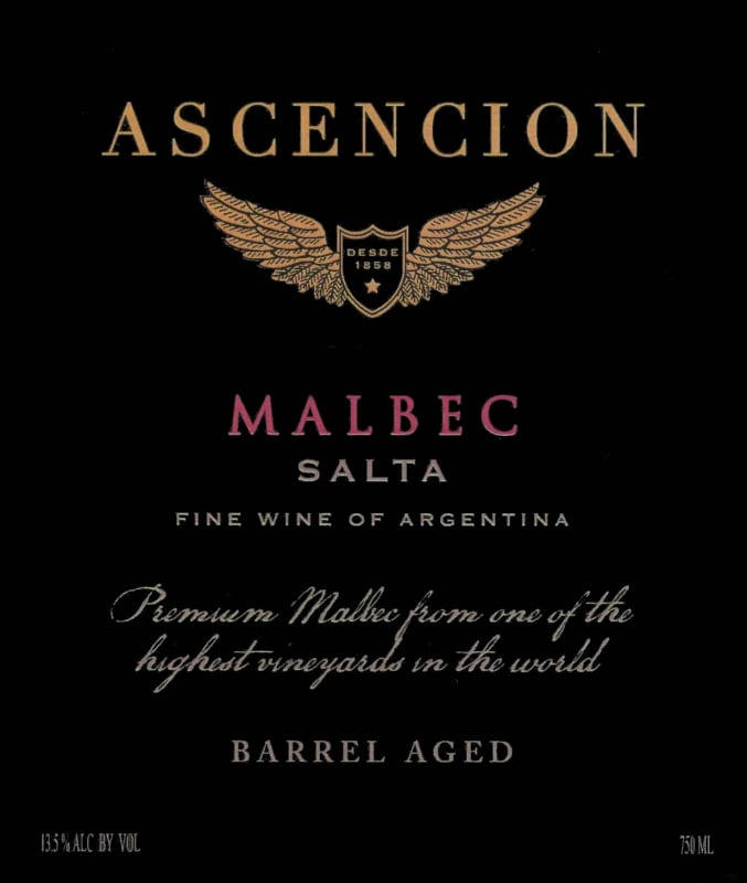 Bodega Colome Ascencion Barrel Aged Malbec 2011 Front Label