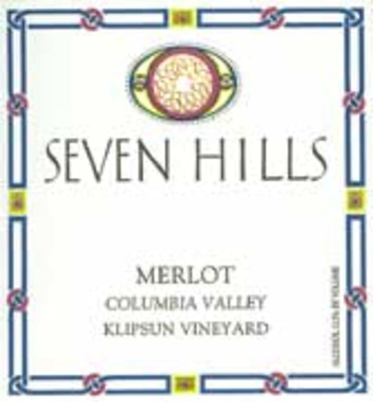 Seven Hills Winery Klipsun Vinyard Merlot 2001 Front Label