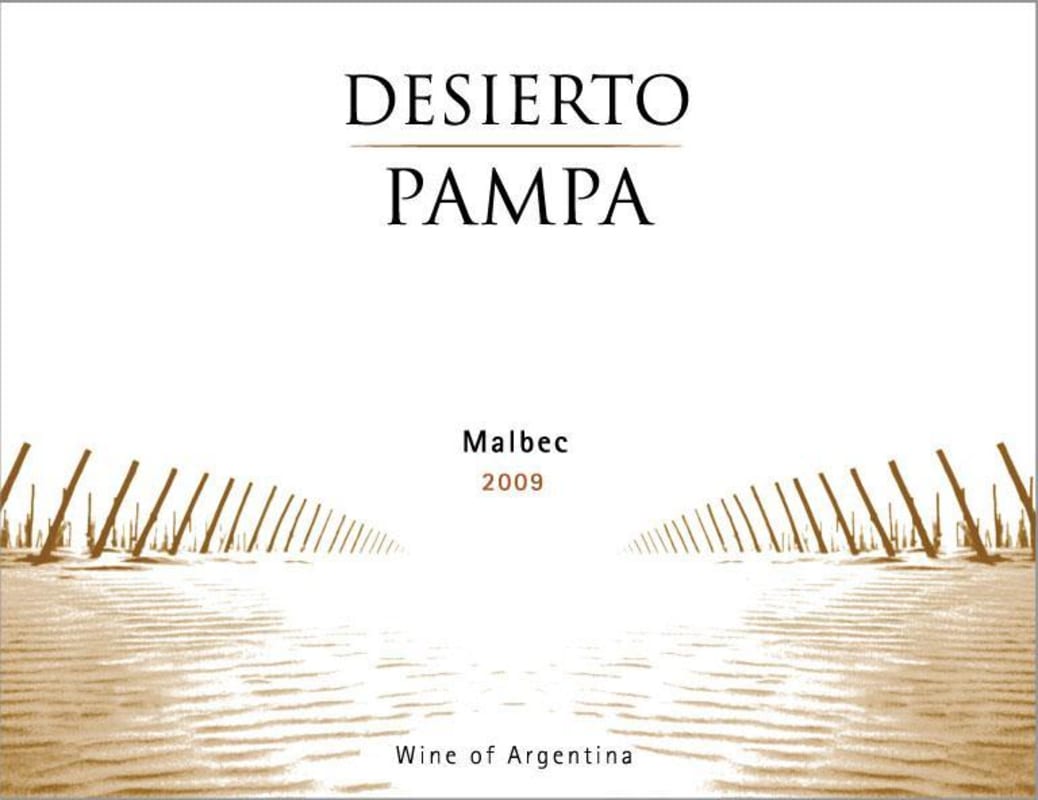 Bodega del Desierto Pampa Malbec 2009 Front Label