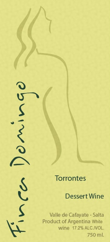 Domingo Molina Finca Domingo Dulce Natural Torrontes 2013 Front Label