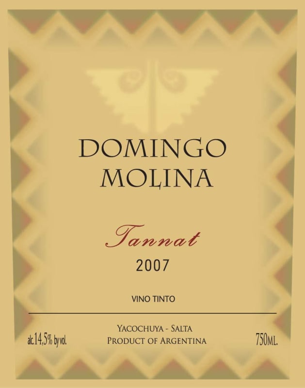 Domingo Molina Tannat 2007 Front Label