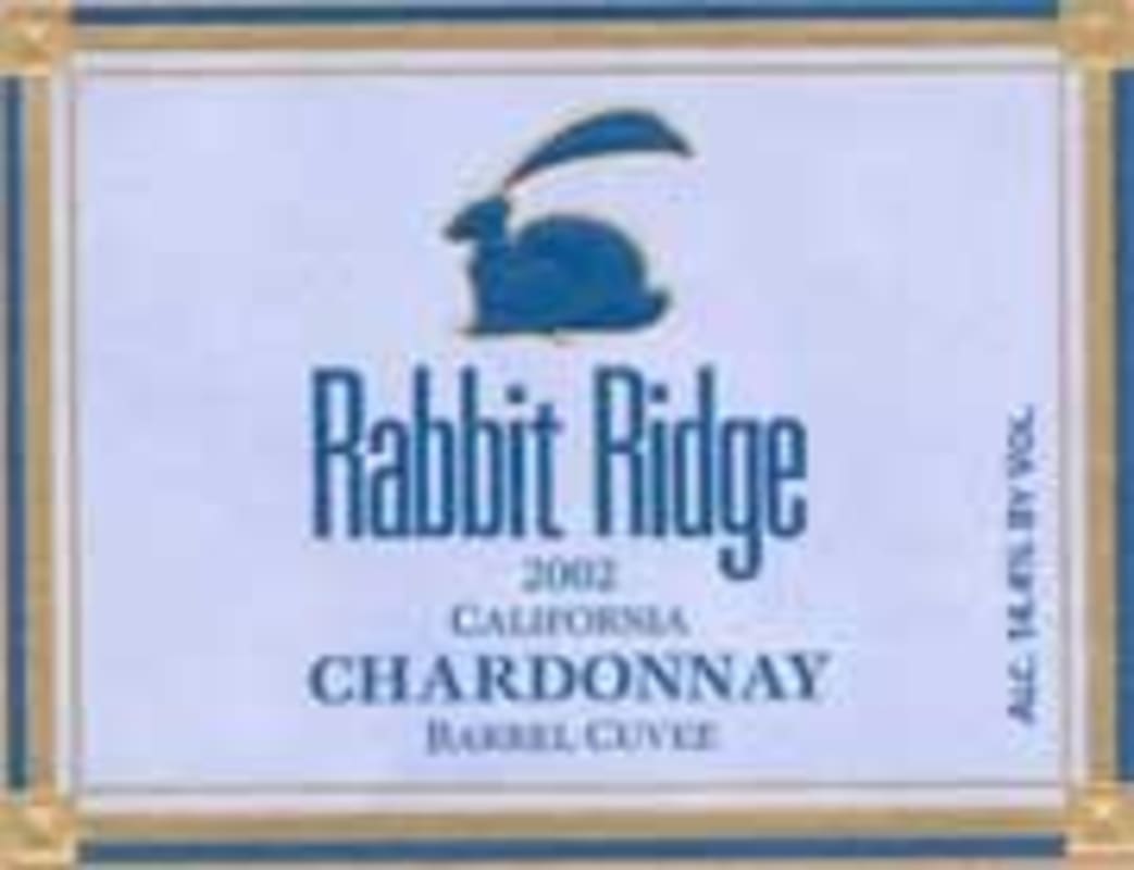 Rabbit Ridge CA Barrel Cuvee Chardonnay 2002 Front Label