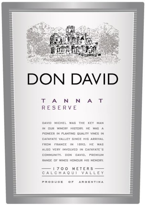 El Esteco Don David Tannat Reserve 2013 Front Label