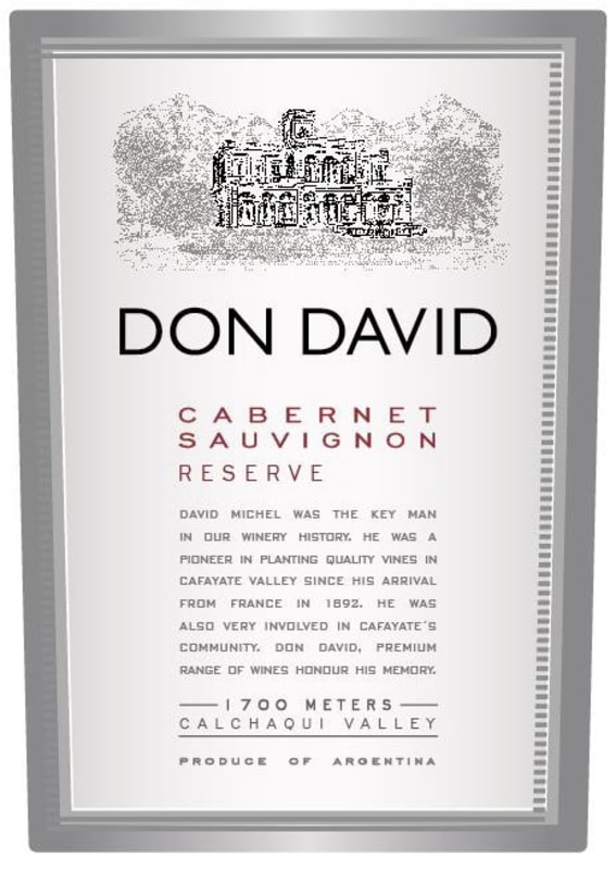 El Esteco Don David Reserve Cabernet Sauvignon 2014 Front Label