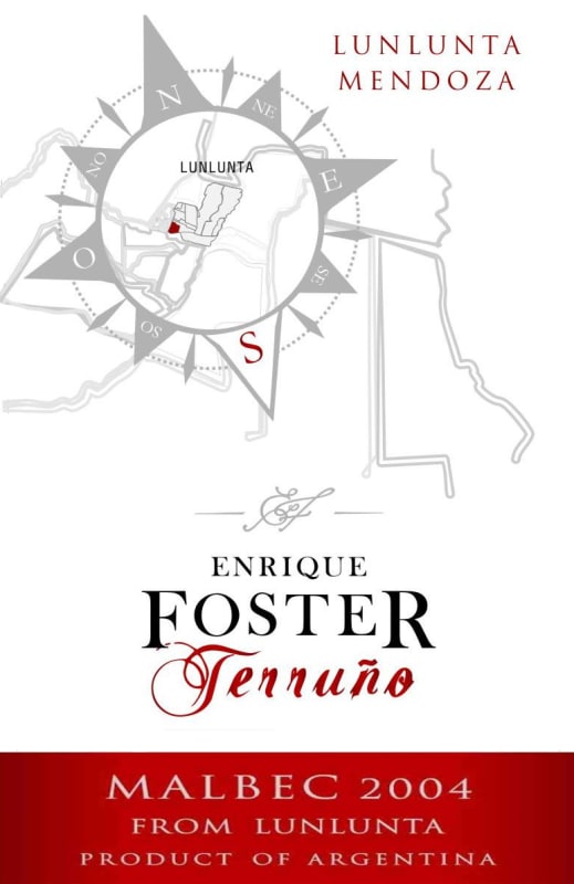 Enrique Foster Terruno Lunlunta Malbec 2004 Front Label