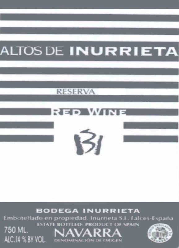 Bodegas Inurrieta Altos de Inurrieta Reserva 2004 Front Label