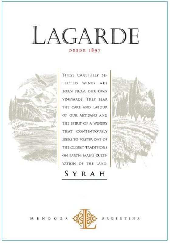 Lagarde Syrah 2012 Front Label