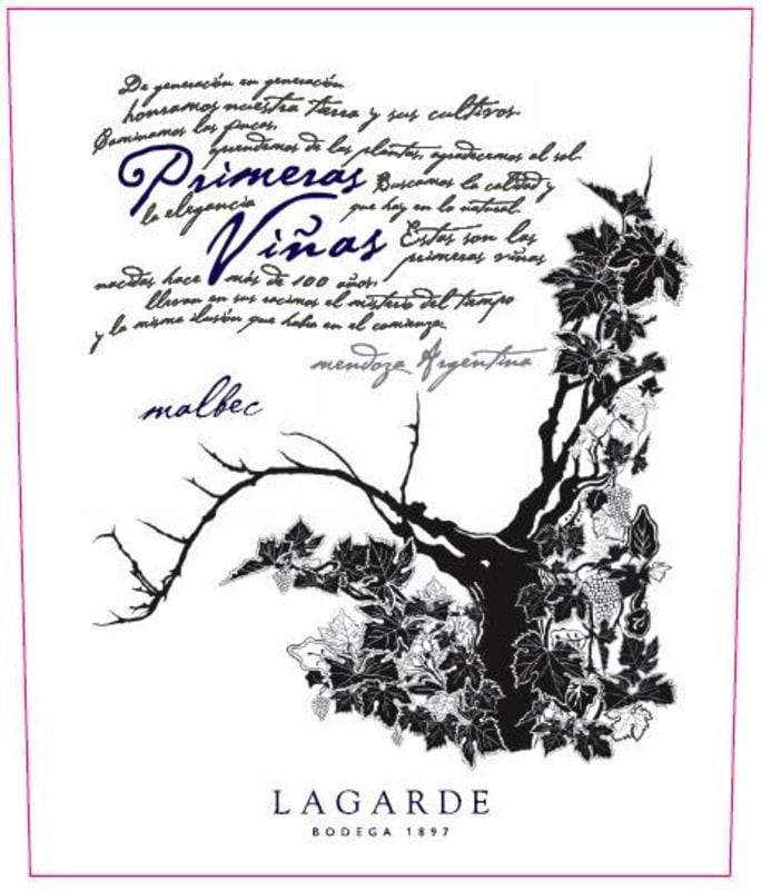 Lagarde Primeras Vinas Malbec 2013 Front Label