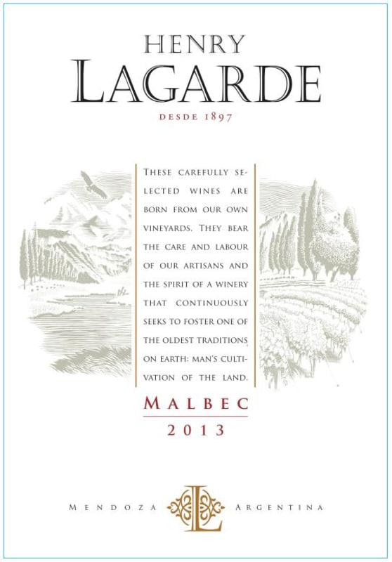 Lagarde Lagarde Malbec 2013 Front Label