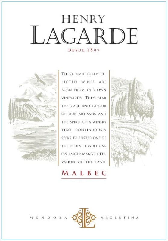 Lagarde Lagarde Malbec 2014 Front Label
