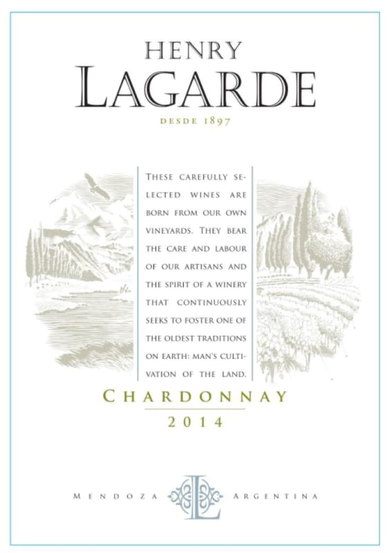 Lagarde Chardonnay 2014 Front Label