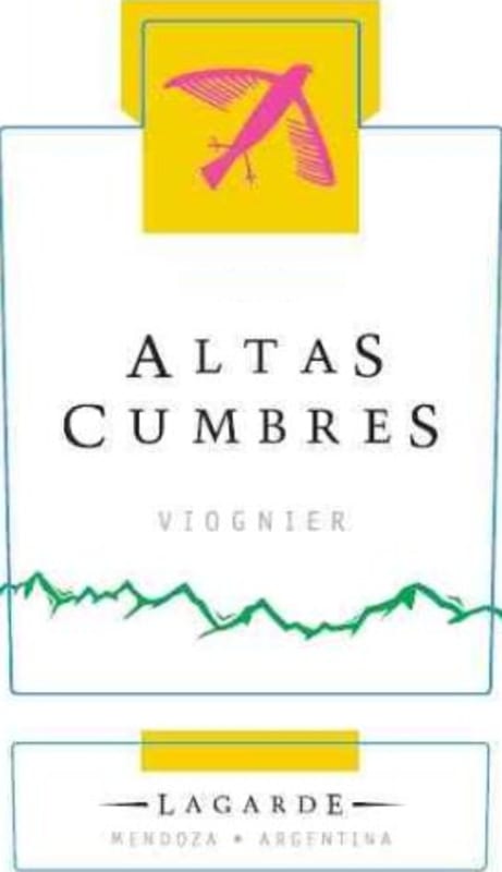 Lagarde Altas Cumbres Viognier 2015 Front Label