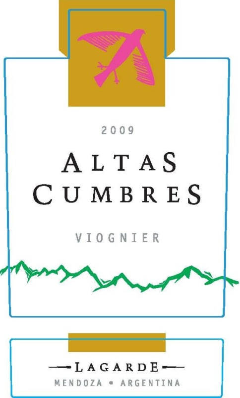 Lagarde Altas Cumbres Viognier 2009 Front Label