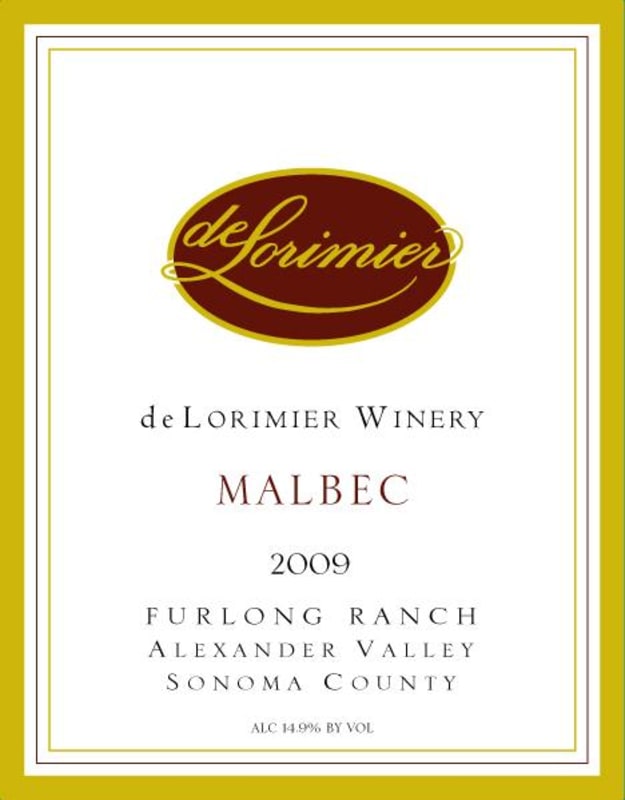 deLorimier Furlong Ranch Malbec 2009 Front Label