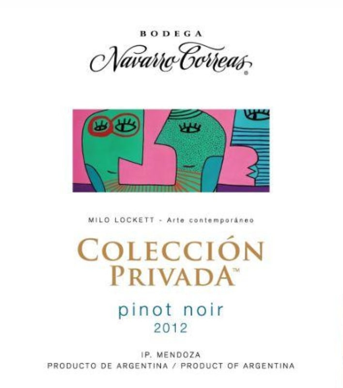 Navarro Correas Coleccion Privada Pinot Noir 2012 Front Label