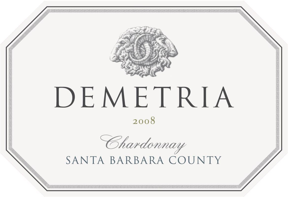 Demetria Estate Chardonnay 2008 Front Label