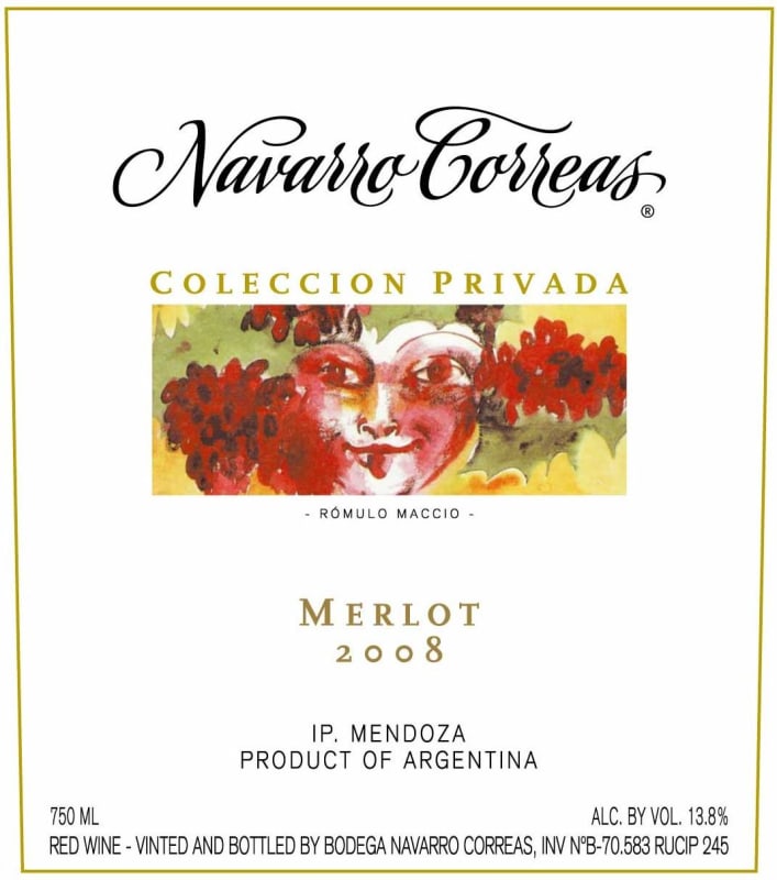 Navarro Correas Navarro Correas Coleccion Privada Merlot 2008 Front Label