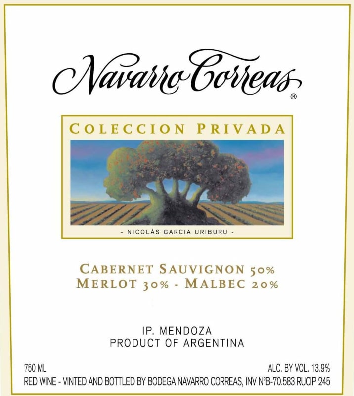 Navarro Correas Coleccion Privada Cabernet Sauvignon - Merlot - Malbec 2012 Front Label
