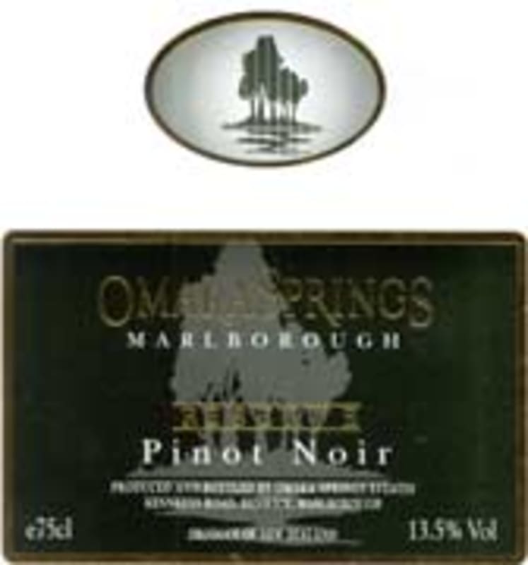 Omaka Springs Pinot Noir Winemaker's Selection 2002 Front Label