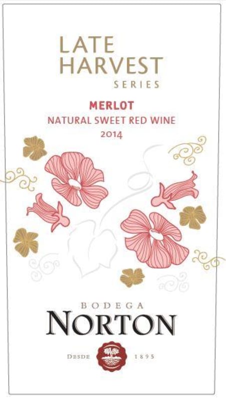 Bodega Norton Late Harvest Sweet Merlot 2014 Front Label