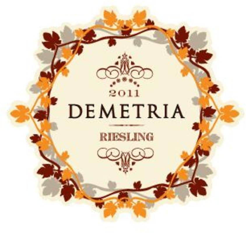 Demetria Estate Riesling 2011 Front Label