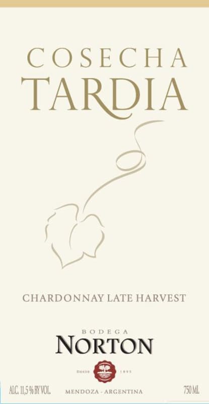 Bodega Norton Cosecha Tardia - Late Harvest Chardonnay 2012 Front Label