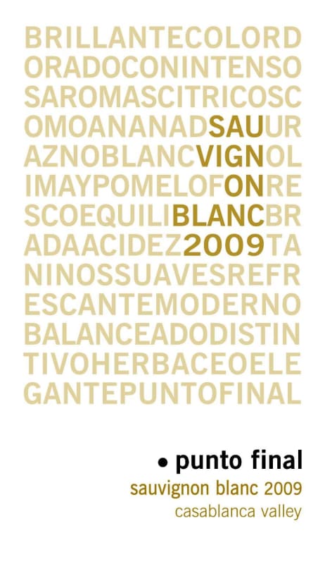 Bodegas Renacer Punto Final Sauvignon Blanc 2009 Front Label
