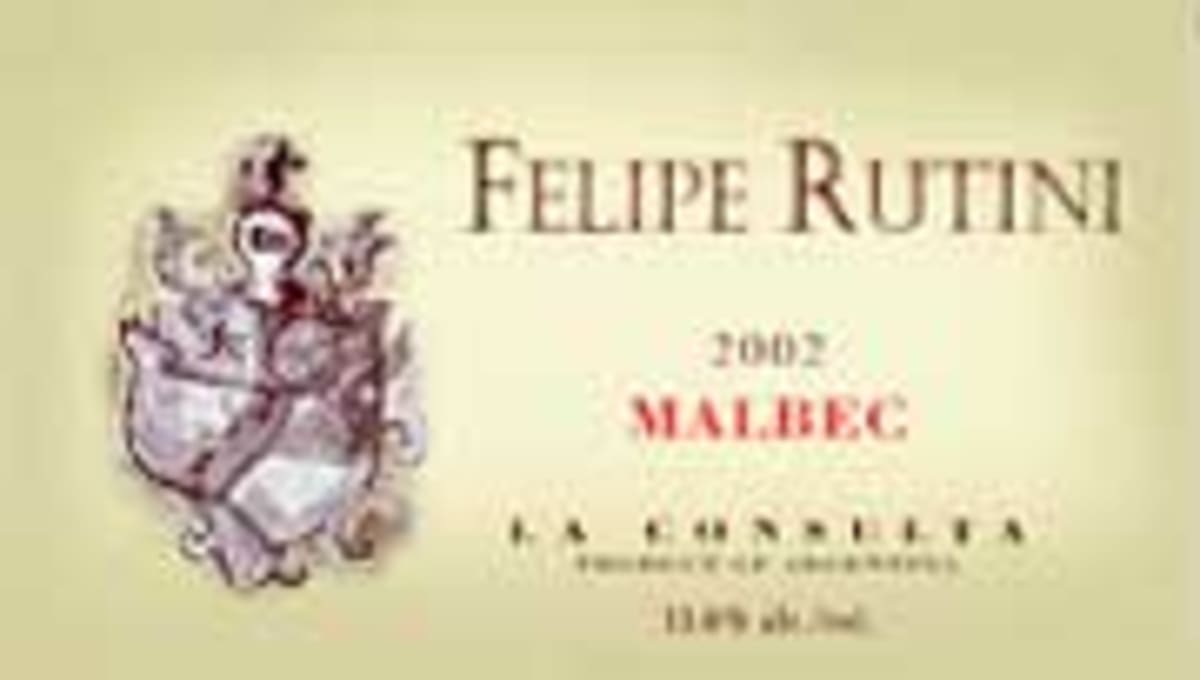 Rutini Malbec 2002 Front Label