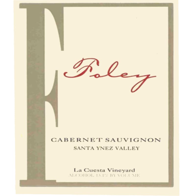 Foley Estate Winery La Cuesta Cabernet Sauvignon 2000 Front Label