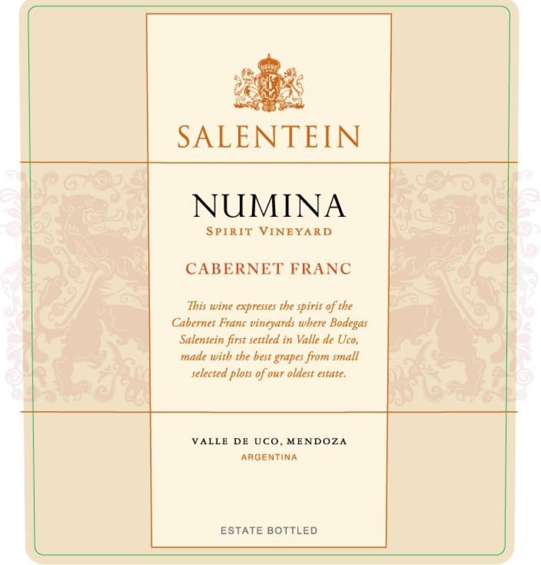 Salentein Numina Spirit Vineyard Cabernet Franc 2012 Front Label