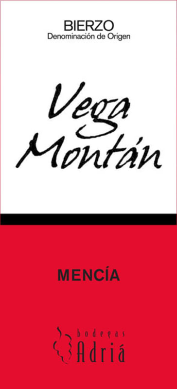 Bodegas Adria Vega Montan Mencia 2008 Front Label
