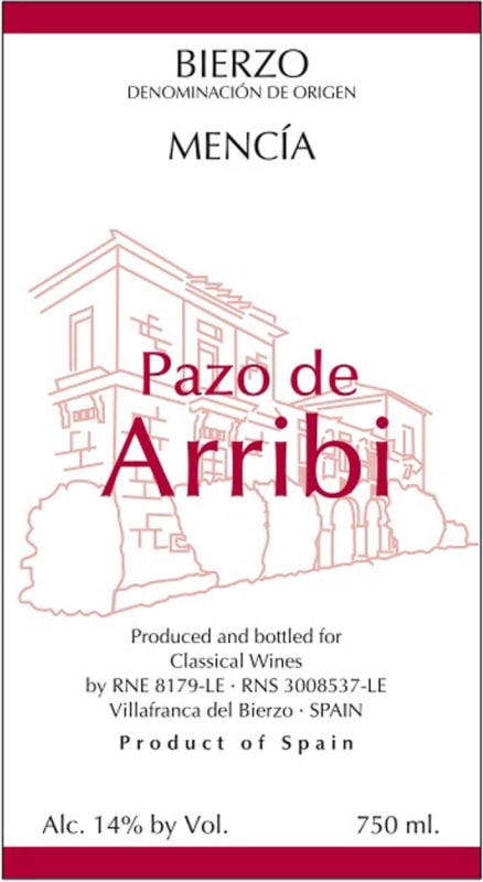 Bodegas Adria Pazo de Arribi Mencia 2009 Front Label