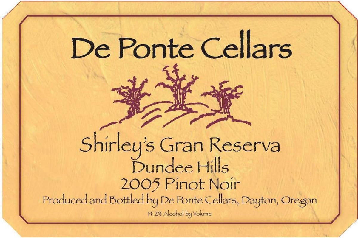 DePonte Shirley's Gran Reserva Pinot Noir 2005 Front Label