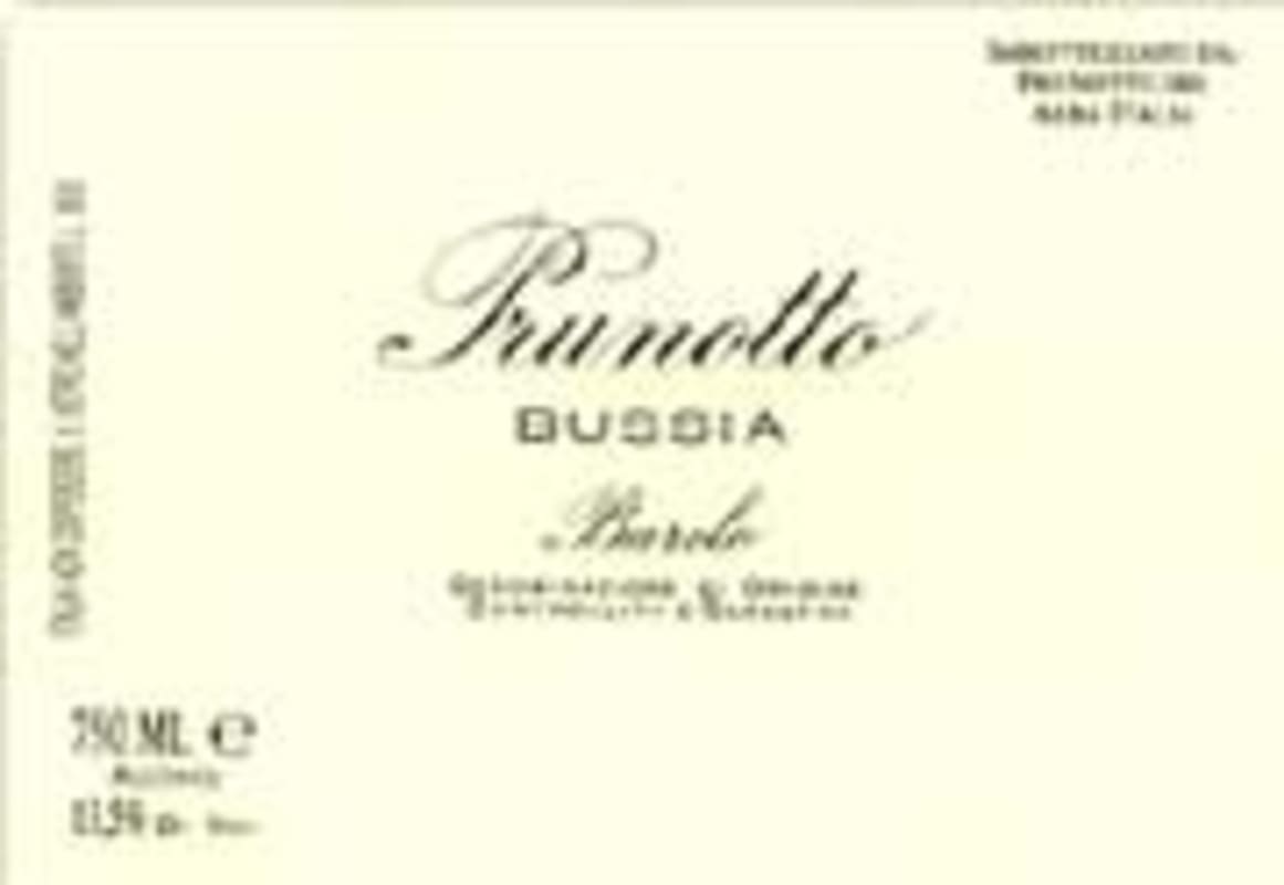 Prunotto Barolo Bussia 1998 Front Label
