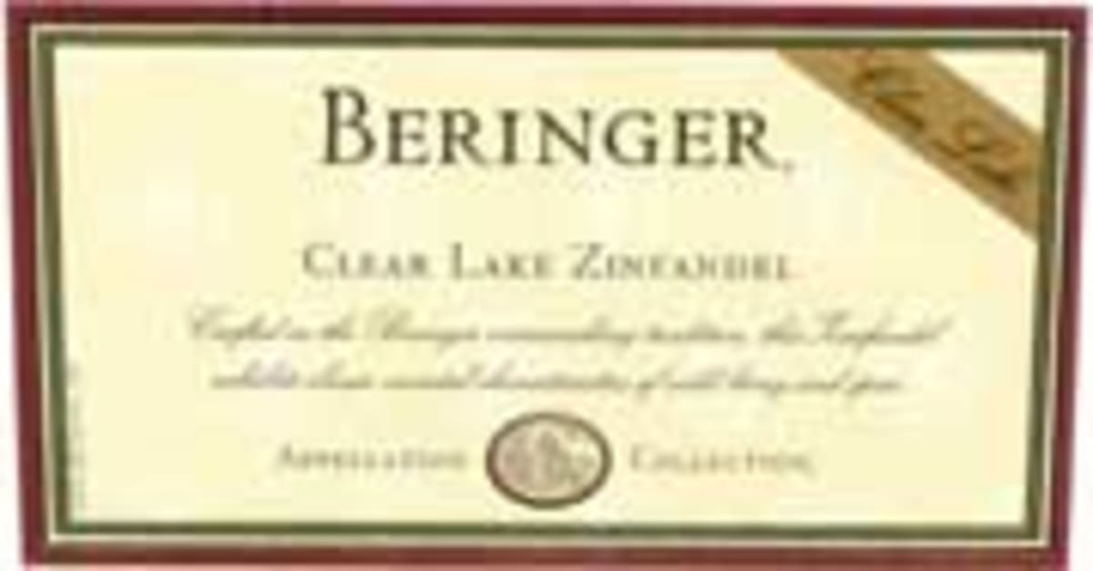 Beringer Clear Lake Zinfandel 2001 Front Label