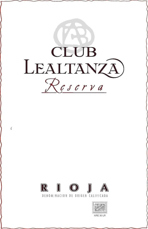 Bodegas Altanza Club Lealtanza Rioja Reserva 2008 Front Label
