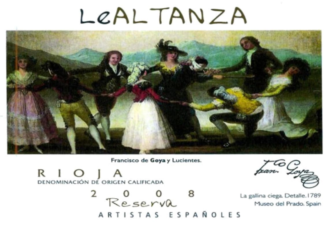 Bodegas Altanza Lealtanza Artistas Espanoles Reserva 2008 Front Label