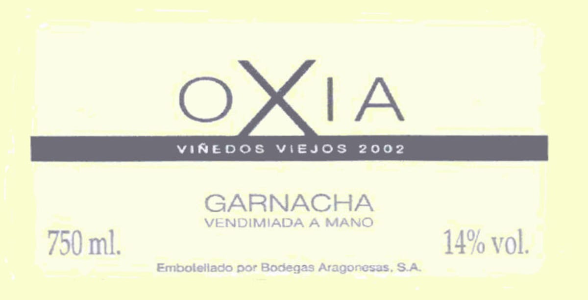 Bodegas Aragonesas Coto de Hayas Oxia 2002 Front Label