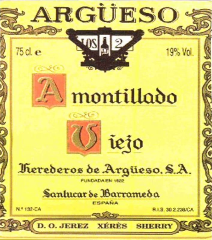 Argueso Amontillado Viejo VORS Front Label
