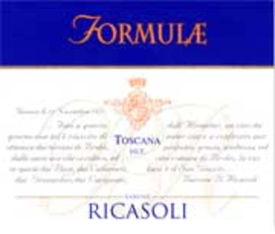 Barone Ricasoli Formulae Sangiovese 2001 Front Label